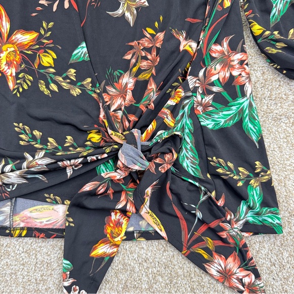 NEW Worthington Black Floral Wrap Blouse Womens Size 4X Stretch - Picture 8 of 16